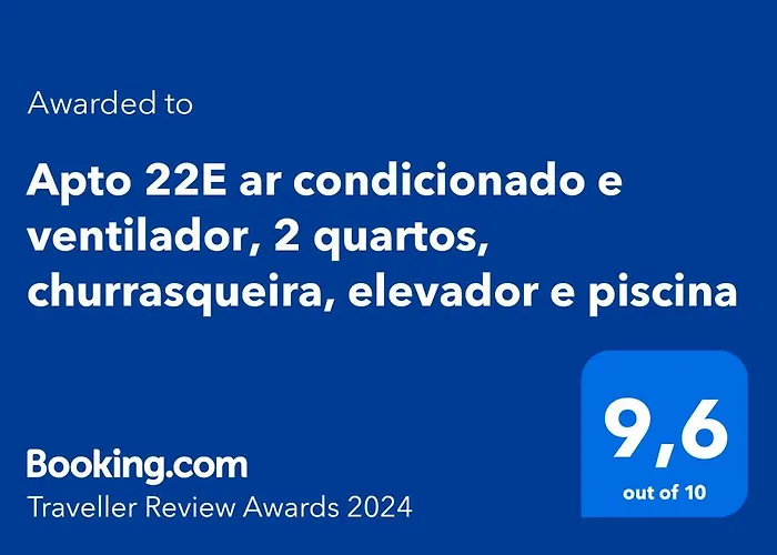 Apto 22E Ar Condicionado E Ventilador, 2 Quartos, Churrasqueira, Elevador E Piscina